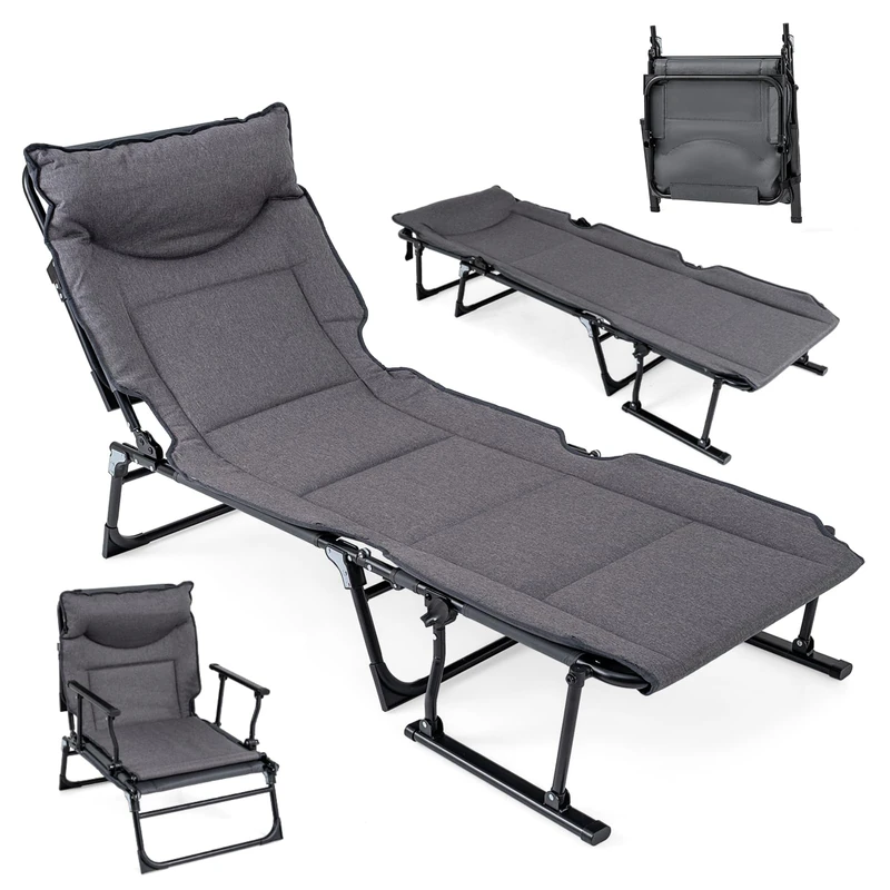 SPOTRAVEL Folding Camping Bed, Heavy Duty Camp Cot (180 x 67.5 x 37cm)