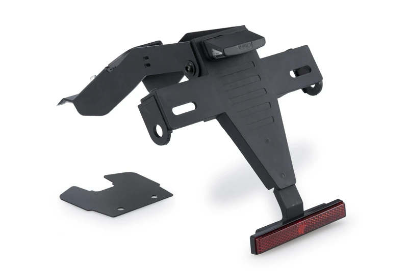 Puig 22724N License Plate Holder support in steel and polyamide with adjustable inclination, secure mounting system and sporty design, Black - Image 1