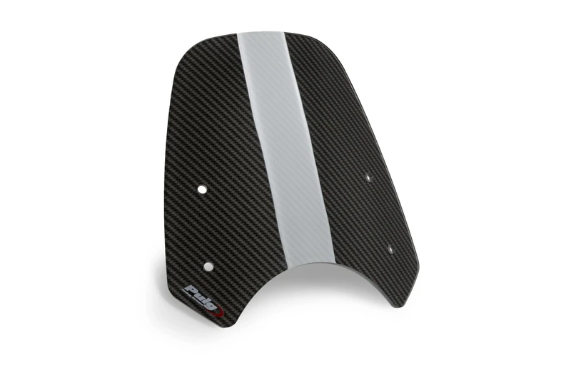 Puig 21925C Naked New Generation Sport sporty and aerodynamic in 3 mm acrylic with raised design improving protection while maintaining wide visibility, Carbon Look