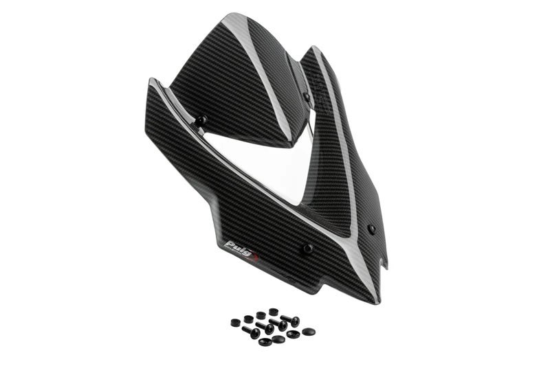 Puig 22776C Naked New Generation Sport sporty and aerodynamic in 3 mm acrylic with raised design improving protection while maintaining wide visibility, Carbon Look - Image 1