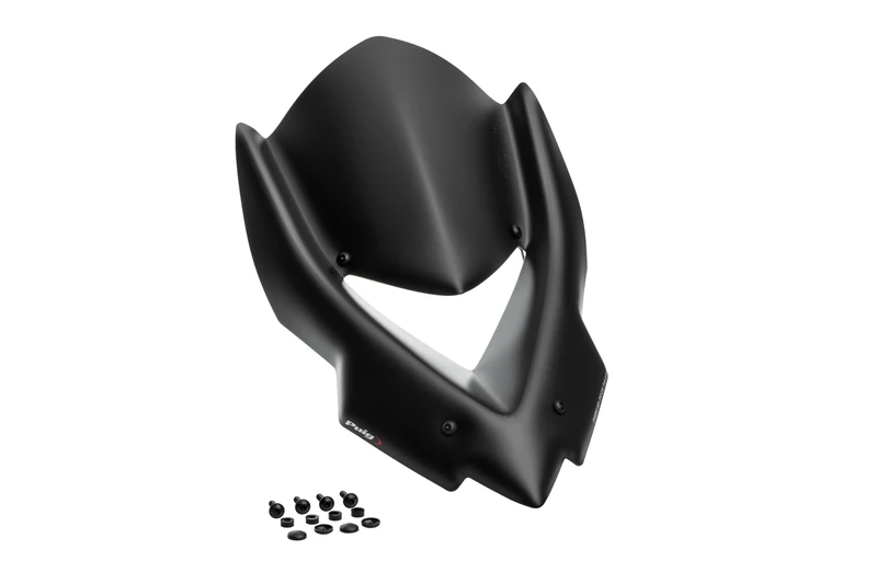 Puig 22777J Naked New Generation Touring touring and aerodynamic in 3 mm acrylic with central air intake improving protection and reducing turbulence, Matte Black