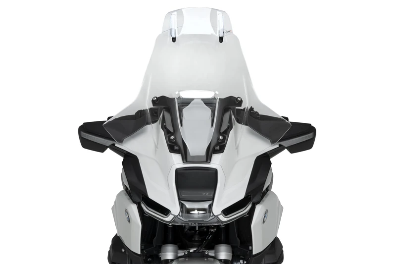 Puig 22646W Touring Screen with tall aerodynamic visor in high-impact acrylic with adjustable visor improving protection and riding comfort, Clear