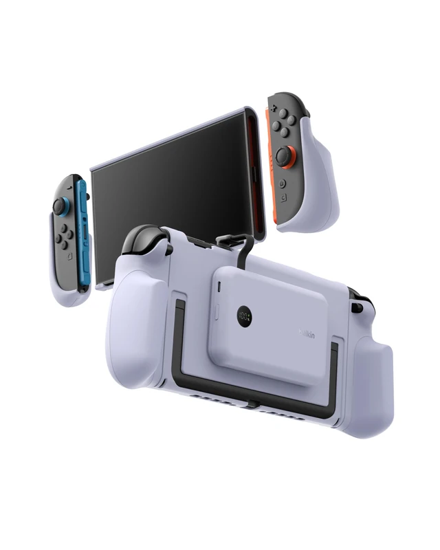 Belkin Gaming Charging Grip for Nintendo Switch 2 (2025), 30W Power Bank, Magnetic Removable Charger, Kickstand Compatible, Ergonomic Non Slip Handle, Digital Battery Display