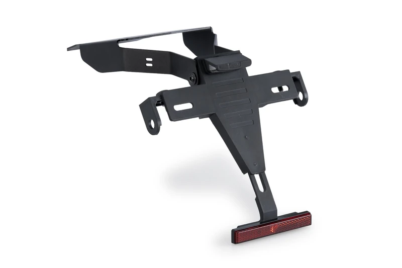 Puig 22706N License Plate Holder support in steel and polyamide with adjustable inclination, secure mounting system and sporty design, Black - Image 1