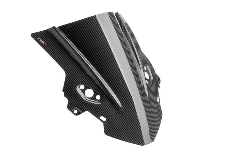 Puig 22731C Z-Racing Screen aerodynamic and sporty in 3 mm acrylic with double-height design and side channels improving protection and stability, Carbon Look - Image 1