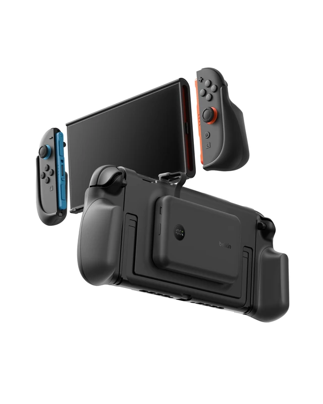 Belkin Gaming Charging Grip for Nintendo Switch 2 (2025), 30W Power Bank, Magnetic Removable Charger, Kickstand Compatible, Ergonomic Non Slip Handle, Digital Battery Display