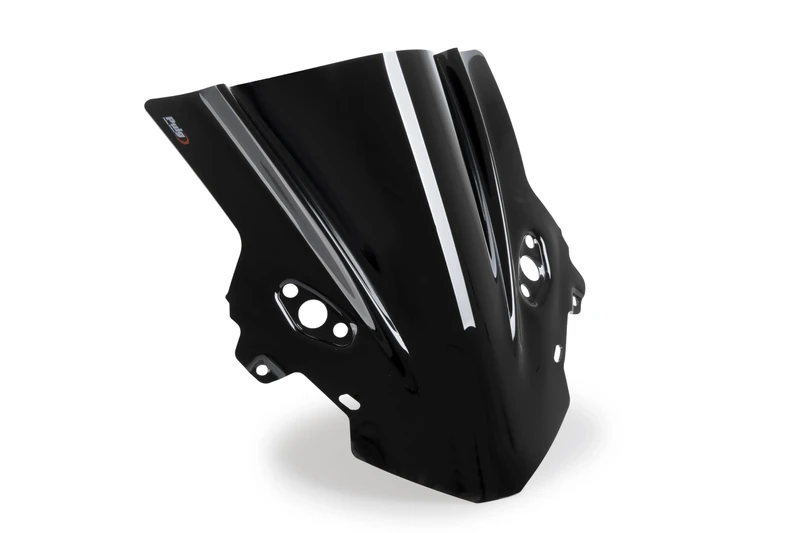 Puig 22731N Z-Racing Screen aerodynamic and sporty in 3 mm acrylic with double-height design and side channels improving protection and stability, Black - Image 1