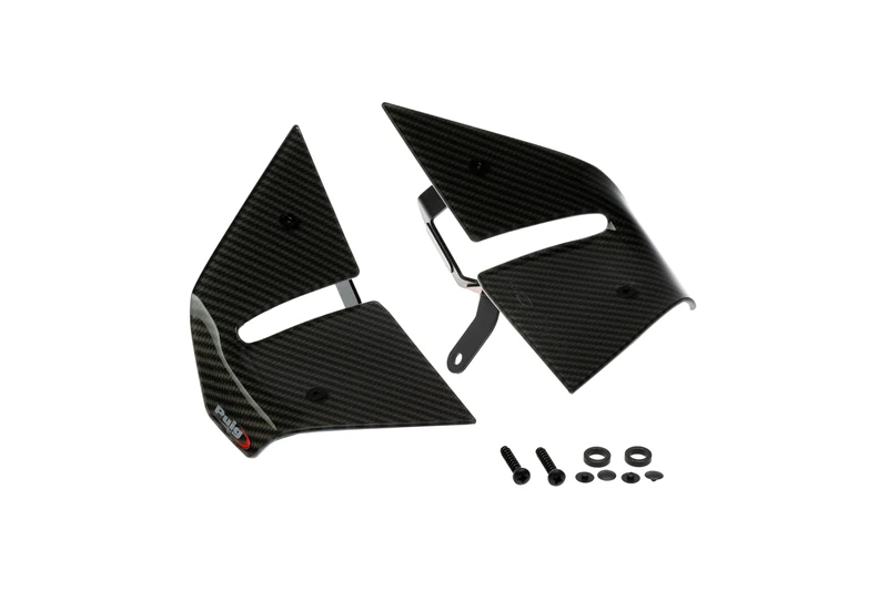 Puig 22606C D12 Winglets with double-wing CN acrylic system for maximum downforce and aerodynamic stability, Carbon Look