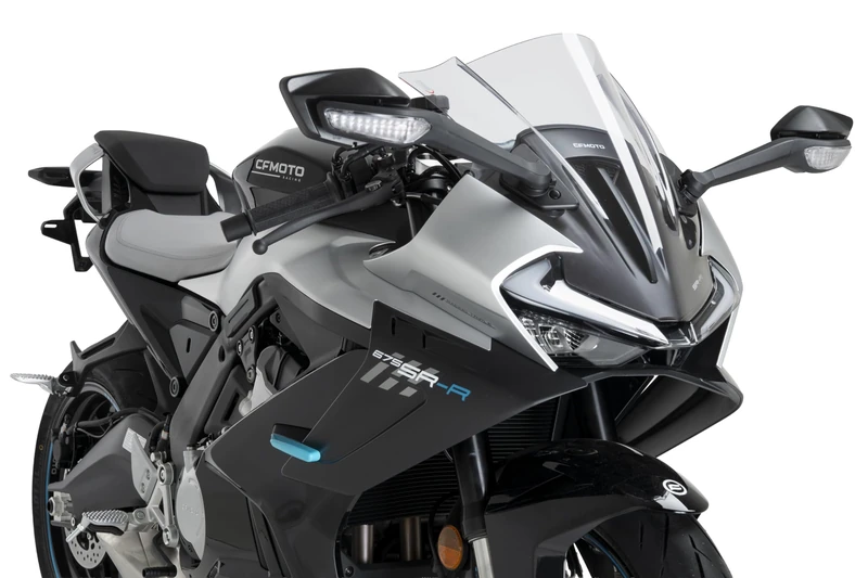 Puig 22731W Z-Racing Screen aerodynamic and sporty in 3 mm acrylic with double-height design and side channels improving protection and stability, Clear