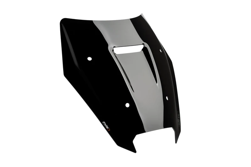 Puig 22659N Sport Screen compact and aerodynamic in high-impact acrylic with rounded profile and sporty design improving protection and visibility, Black