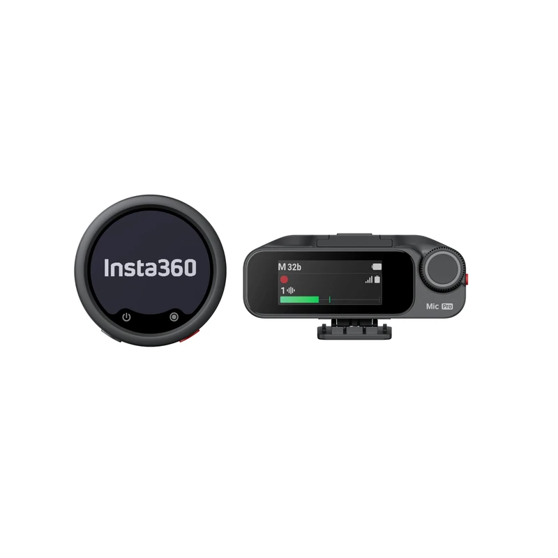 Insta360 Mic Pro Wireless Microphone System (1 TX + 1 RX), E-Ink Display & 32-Bit Float Recording
