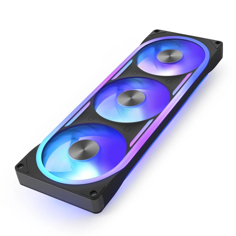 NZXT F360U Ultra RGB Single-Frame Fan - 3x 120mm PWM PC Case Fans - Multi-Zone RGB - Whisper-Quiet - Fluid Dynamic Bearing - NZXT CAM Compatible - Black - Image 1