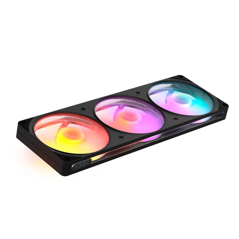 NZXT F360 RGB Single-Frame Fan - 3x 120mm PWM PC Case Fans - Vibrant RGB Lighting - Fluid Dynamic Bearing CAM Compatible - Black