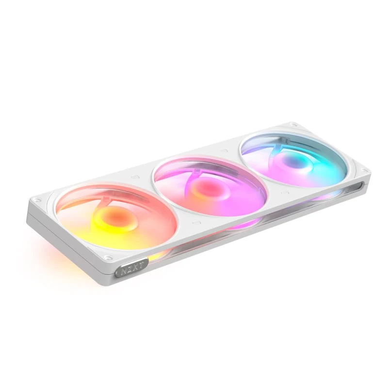 NZXT F360 RGB Single-Frame Fan - 3x 120mm PWM PC Case Fans - Vibrant RGB Lighting - Fluid Dynamic Bearing CAM Compatible - White - Image 1