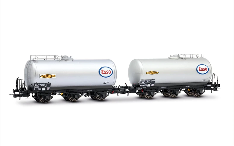 JOUEF HJ6294 SNCF, 2-unit pack 3-axle tank wagons, "ESSO", silver livery, ep. III Railway 1x Wagon