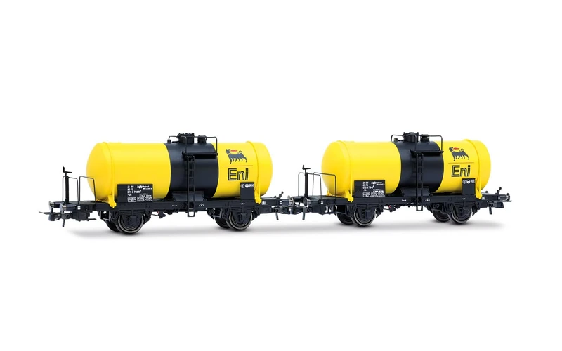 Rivarossi HR6708 FS, 2-unit pack 2-axle tank wagons "ENI", big tank, without brakeman's cab, ep. IV Railway Wagons