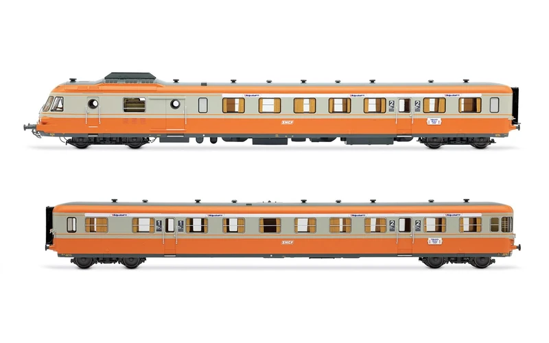 JOUEF HJ2463S SNCF, diesel railcar RGP I with trailer, grey/orange "alpazur", ep. IV, with DCC sound decoder Railway 1x Diesel Locomotive