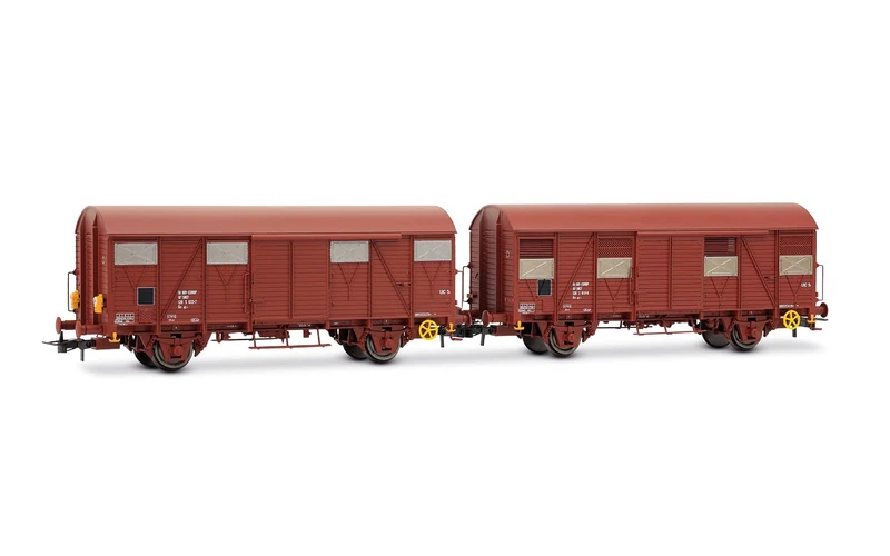 JOUEF HJ6325 SNCF, 2-unit pack Gs wagons, brown livery, one with rear red lights, ep. IV Railway Wagons