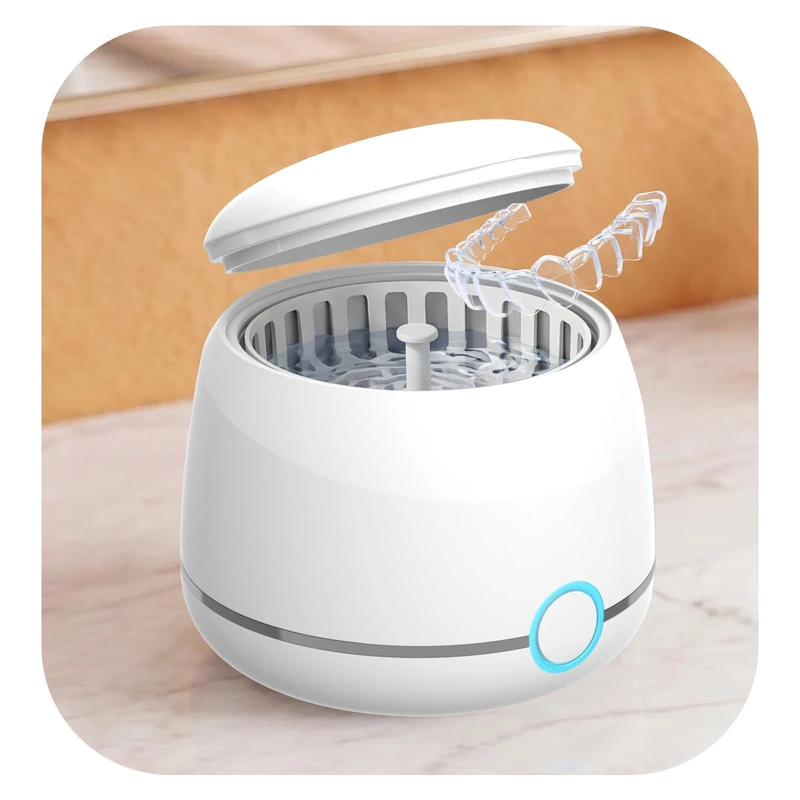 Ultrasonic Cleaner, WRIYES 45kHz Ultrasonic Retainer Cleaner Machine for Dentures,Aligners,Mouth Guards,Night Guards,Jewelry