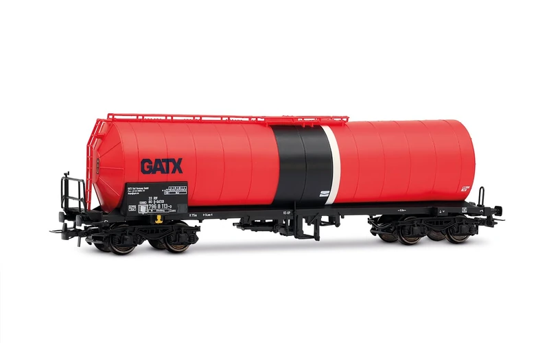 Rivarossi HR6694 GATX, 4-axle isolated tank wagon, red/black livery, ep. VI Railway Wagons - Image 1