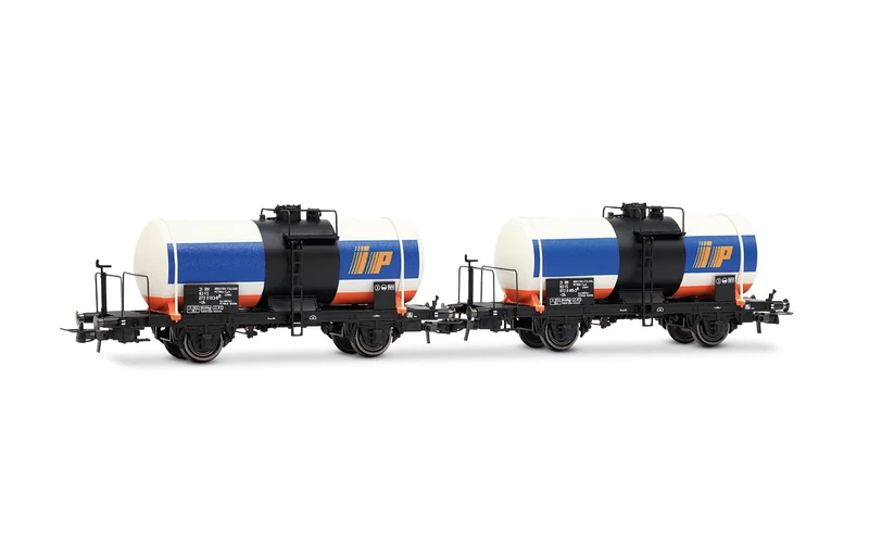 Rivarossi HR6709 FS, 2-unit pack 2-axle tank wagons "IP", big tank, without brakeman's cab, ep. IV Railway Wagons - Image 1