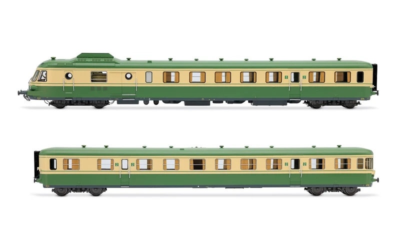 JOUEF HJ2462 SNCF, diesel railcar RGP I with trailer, green/beige livery, ep. IV Railway 1x Diesel Locomotive - Image 1