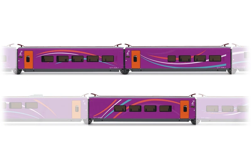 Electrotren HE3002 RENFE, high-speed train "AVLO", 3-unit complementary 2nd set, purple livery, ep. VI Railway 3x Coaches