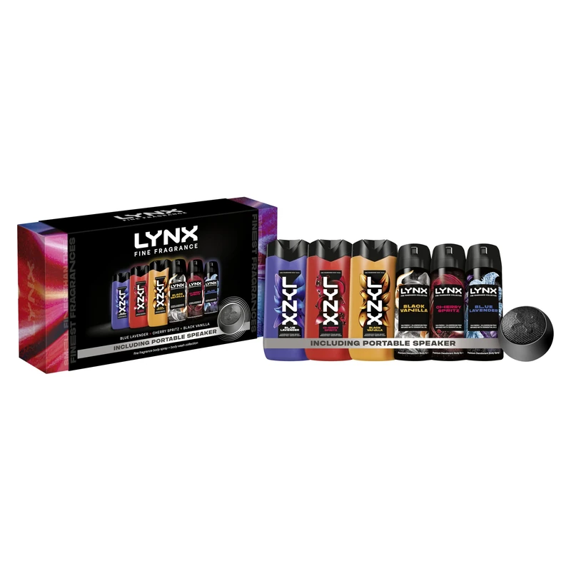Lynx Fine Fragrance Body Spray & Body Wash Collection Gift Set 6 piece