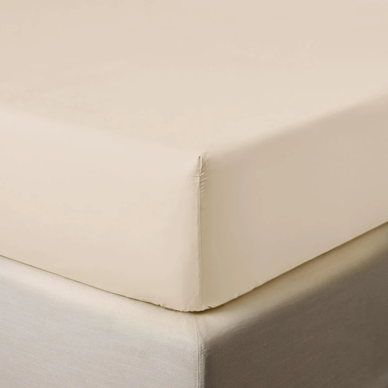 Jalla Fitted Sheet 140 x 190 cm Oatmeal - Bed Linen Cotton Comfort