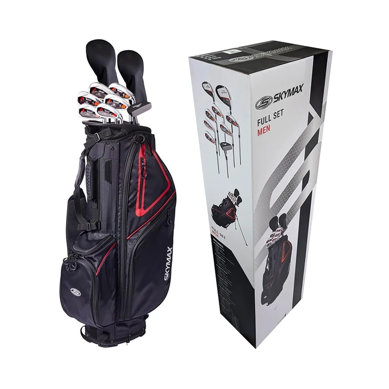 Skymax Men’s LH Boxed Golf Set Steel – Left Hand Golf Clubs with Hybrid Stand Bag, Driver, Fairway Wood, Irons & Putter