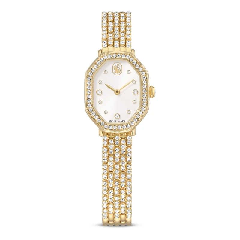 Swarovski Dextera Octagon Watch, Swiss Made, Metal Bracelet, Gold Tone, Gold-Tone Finish