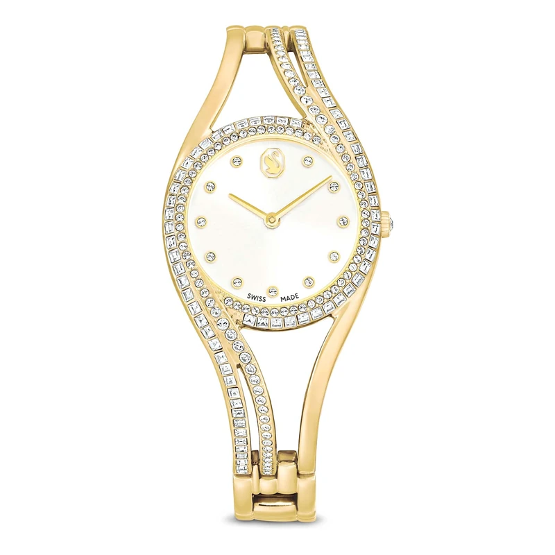 Swarovski Hyperbola Bangle Watch, Swiss Made, Metal Bracelet, Gold Tone, Gold-Tone Finish