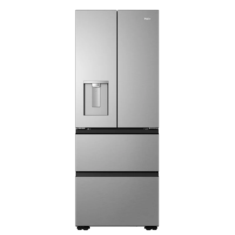 Haier Free Standing Fridge Freezer,4 Doors, E Class, 402L Total Capacity, Inox 70x59.4x185cm - HFKR3718EWMM