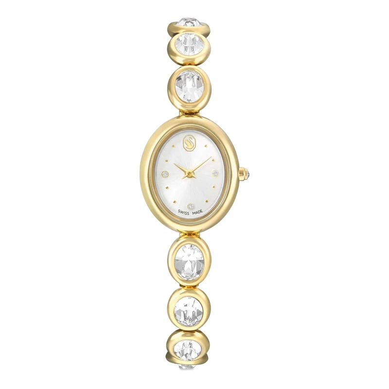Swarovski Imber Oval Watch, Swiss Made, Metal Bracelet, Gold Tone, Gold-Tone Finish