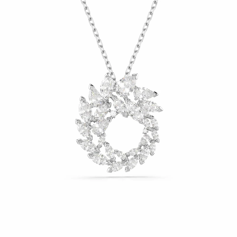 Swarovski Mesmera Pendant, Marquise Cut, White, Rhodium Plated