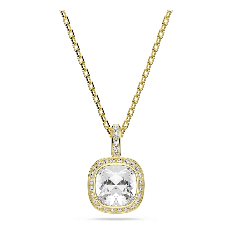 Swarovski Una Angelic Pendant, Cushion Cut, White, 18k Gold Finish
