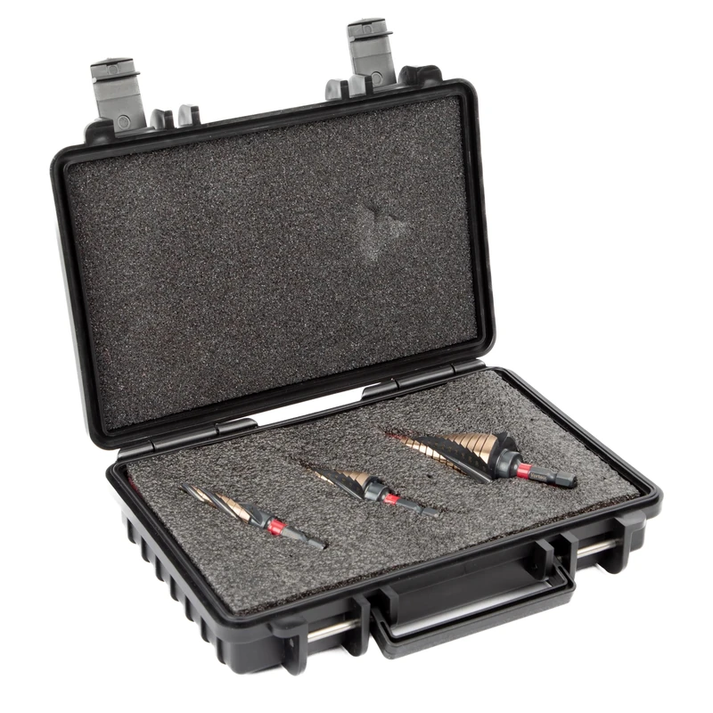 C.K Tools Vorteck HSS Cobalt Step Drill Bit Set, 3 Piece 4-32mm Multi Step Drill Set, 5% Cobalt High Speed Steel, Hex Quick-Lock Shank for Stainless Steel and Sheet Metal Applications Trade, T3016 SET