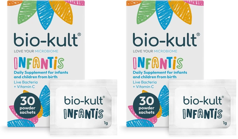 Bio-Kult Infantis Gut Health Probiotics for Kids and Babies| 7 Strains + FOS, VIT C | Immune Support | 30 Sachets (Pack of 2)