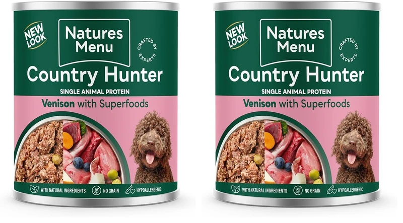 Natures Menu Country Hunter Dog Food Can Wild Venison Can (6 x 600g) (Pack of 2)