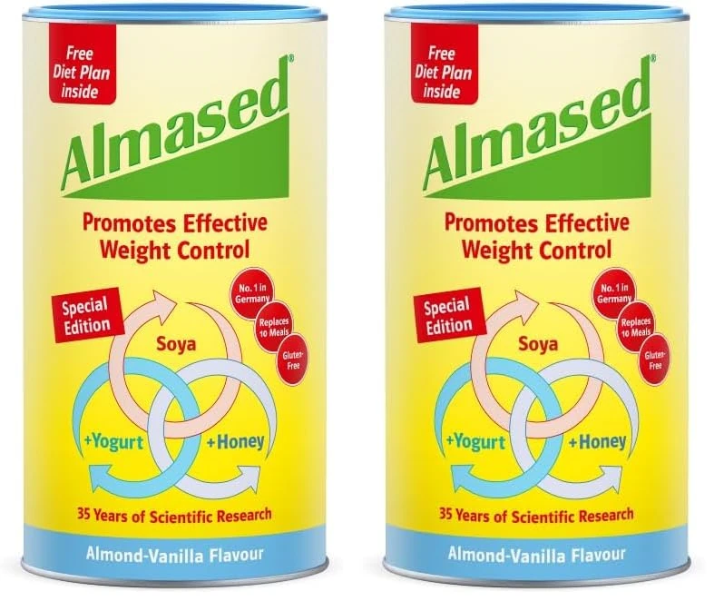 Almased Almond-Vanilla Meal Replacement Shake - Protein Powder for Weight Loss, 500 g (Pack of 2)