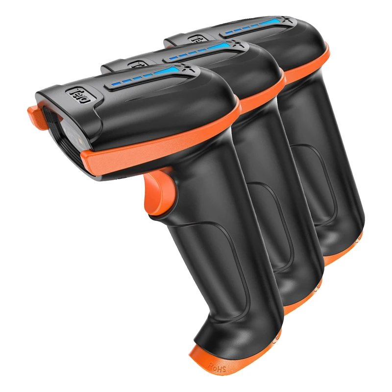Tera 2D QR Barcode Scanner Wireless USB Wired 1D 2D Handheld Cordless Bar Code Reader for Digital/Printed Barcodes Works with Windows Mac Linux, D5100,Orange (Pack of 3)