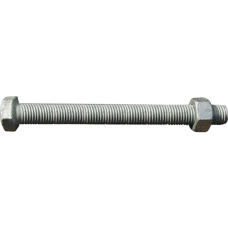 Steel Construction Screws M24 x 80 Full Thread Hexagonal Screw with Nut, Hot-Dip Galvanised Steel 8.8-5 Pieces
