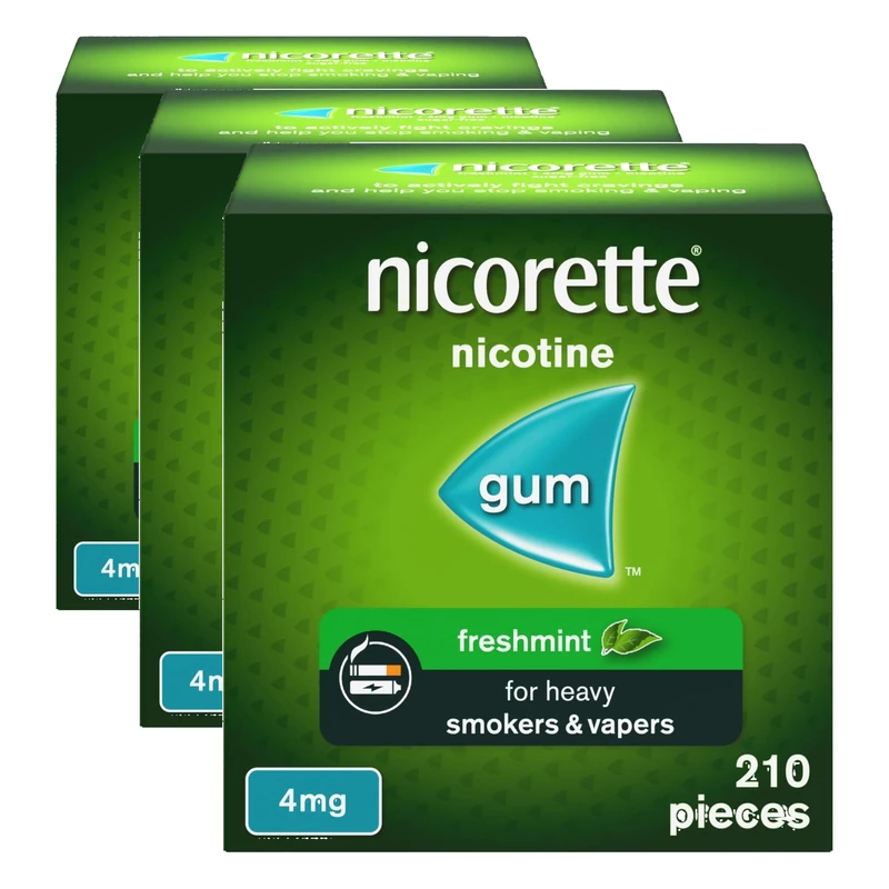 Nicorette Freshmint 4mg Gum (210 Pieces), Discreet Stop Smoking and Stop Vaping Aid to Help You Quit for Good, Tackle Cravings and Withdrawal Symptoms, Freshmint Nicotine Gum (Quit Smoking or Vaping) - Image 1