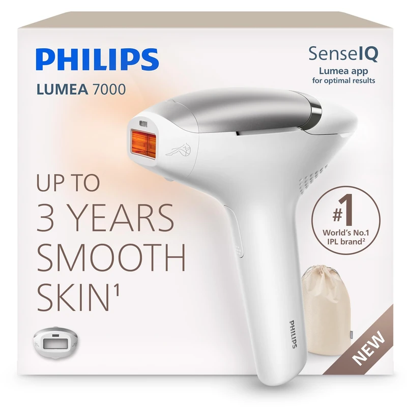 Philips Lumea 7000 IPL Hair Removal Device - Long-Lasting Salon-Like Laser Hair Removal Alternative, Easy Home Use, Medical Grade Safety, Attachment for Body & Legs, BRI871/02