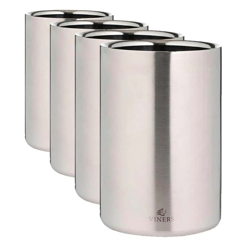 Viners Barware Silver 1.3 Litre Double Wall Wine Cooler (Pack of 4) - Image 1