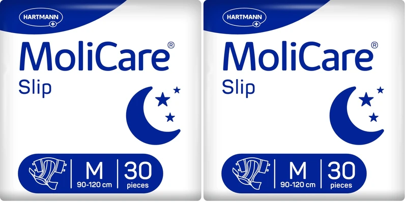 MoliCare Slip Night: Briefs for Women and Men in case of Severe Urinary and fecal Incontinence, Size M (80-120), 30 Pieces (Pack of 2)