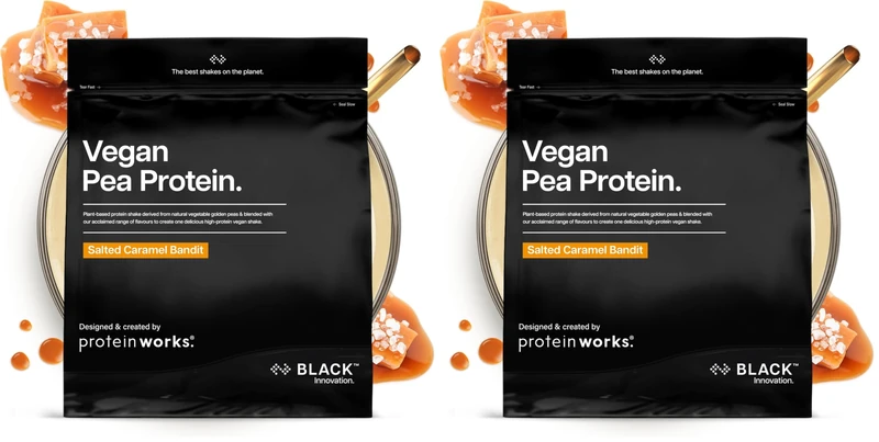 Protein Works - Pea Protein Isolate Protein Powder | 100% Plant-Based & Natural | Gluten Free | No Added Sugar | Salted Caramel | 1 Kg (Pack of 2)