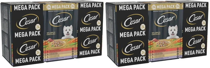 Cesar Adult Wet Dog Food Trays Country Stew, 24 x 150 g (Pack of 2)