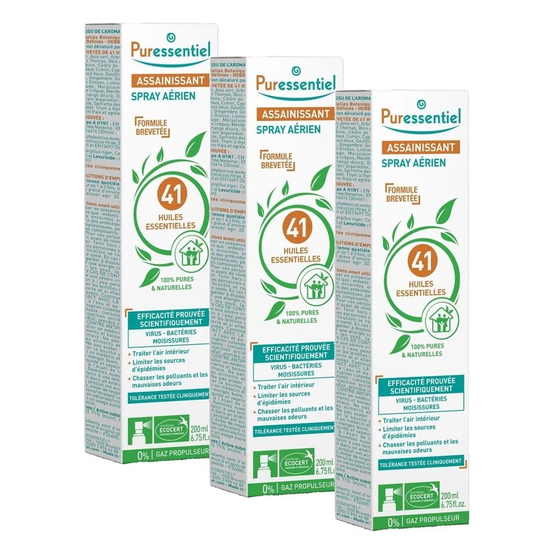 Puressentiel Purifying Air Spray 200 ml – 100% Natural Room Spray – Air Purifier – Air Freshener – Odour Eliminator – Organic Essential Oils – For Your Home, Car & Office – Lasts Over 6 Months