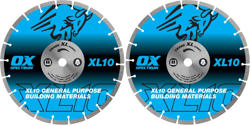 OX Trade XL-10 Segmented Diamond Blade - General Purpose - 300/20mm, Blue/Silver (Pack of 2)